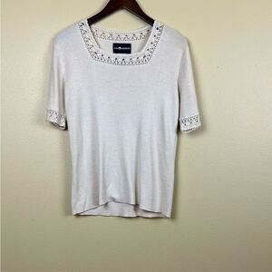 Vintage Sag Harbor Top Blouse Knit Cream Size M